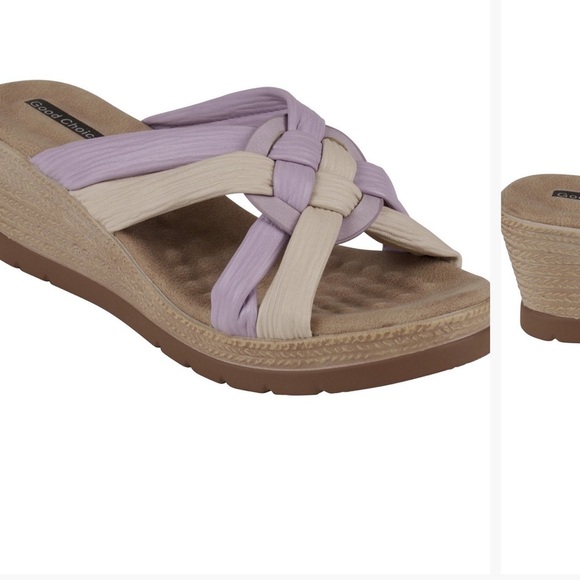 Casual Comfort Women's Sandals - Beige and Lavender NWT - Picture 5 of 7